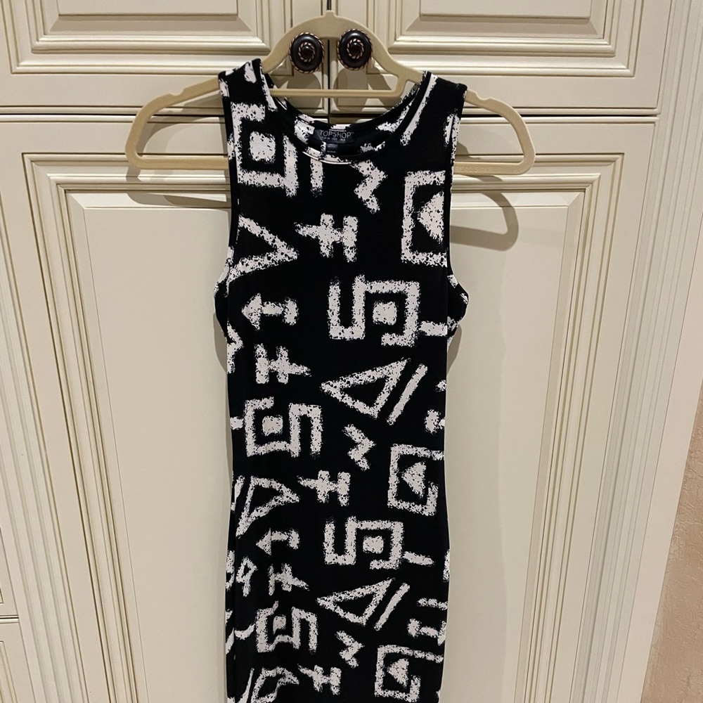 Topshop stretchy modal fabric below knee sexy dress